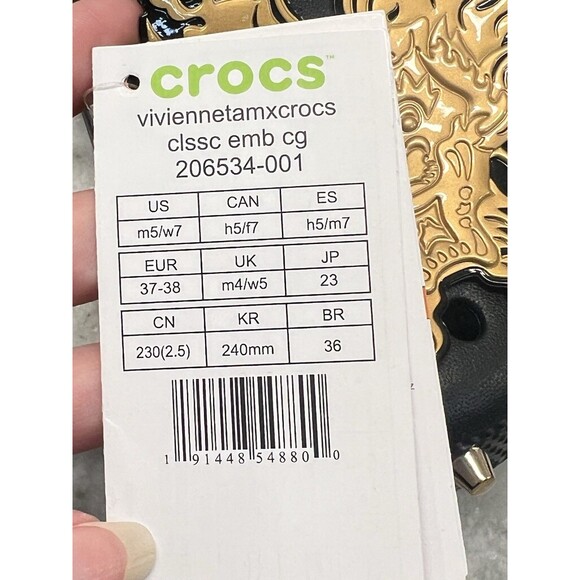 CROCS x VIVIENNE TAM Gold Embellished Clogs  NEW IN Box W7 - Picture 11 of 12
